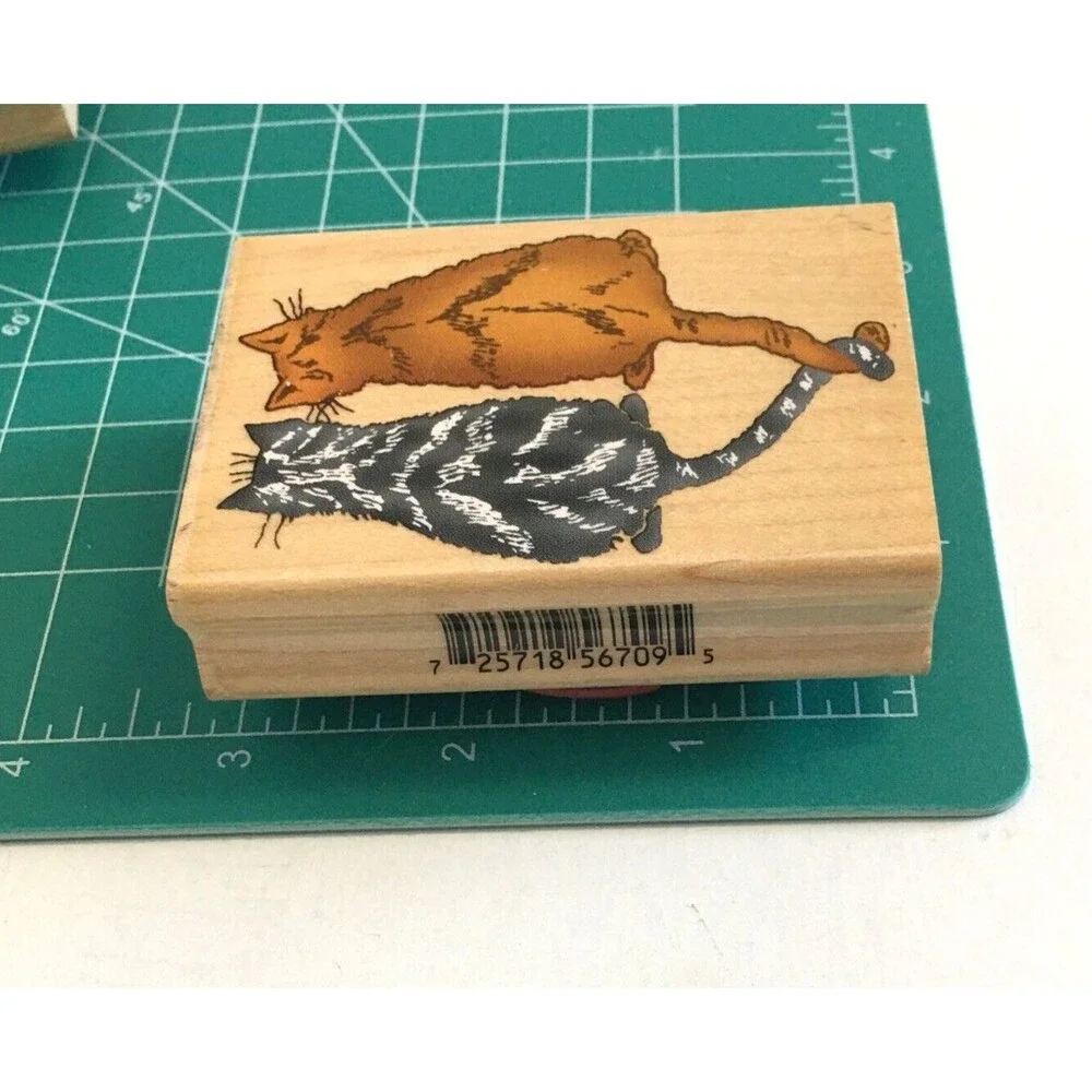 3 Stamps Happen Inkadinkado Rubber Stamp D Morgan Cats Friends